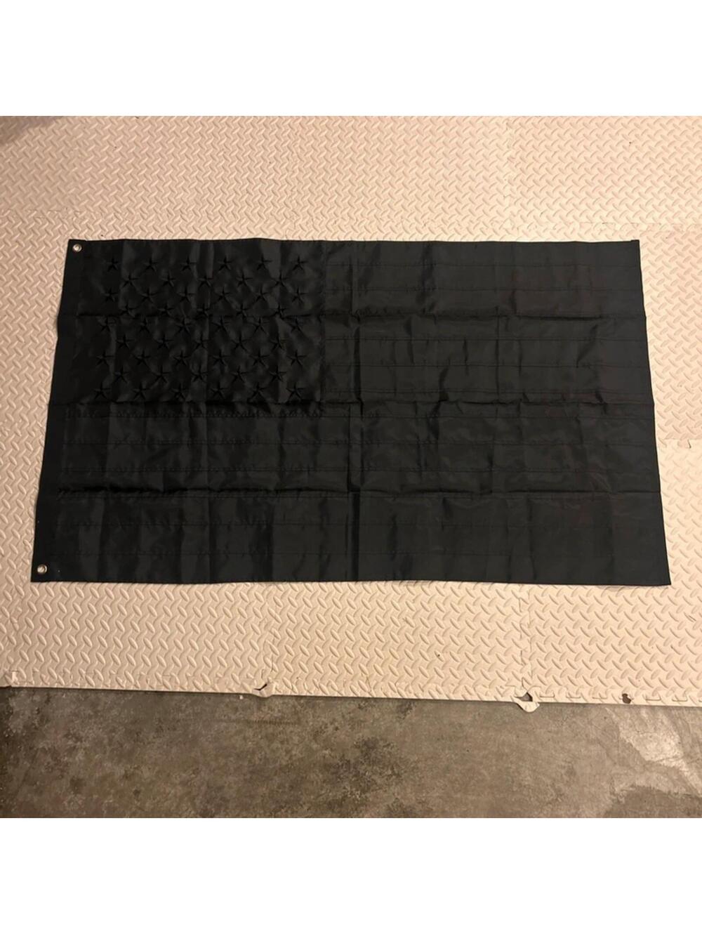 3x5Ft All Black American USA Flag Tactical Decor Blackout